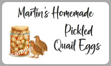X21 Personalised Pickled Quail Egg Stickers, Quail Hen Egg Box Sticky Labels