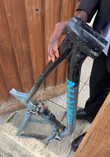 Marin Unisex Adults Bicycle Frame Size L Grey/Black with Blue Logo Decals
