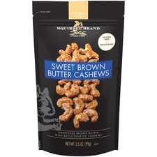 Gourmet Sweet Brown Butter Cashews - 3.5 oz Resealable Bag, Gluten Free Snack