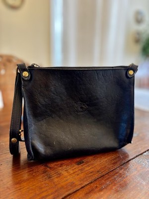IL Bisonte Vintage Crossbody Leather Bag With Brass Hardware