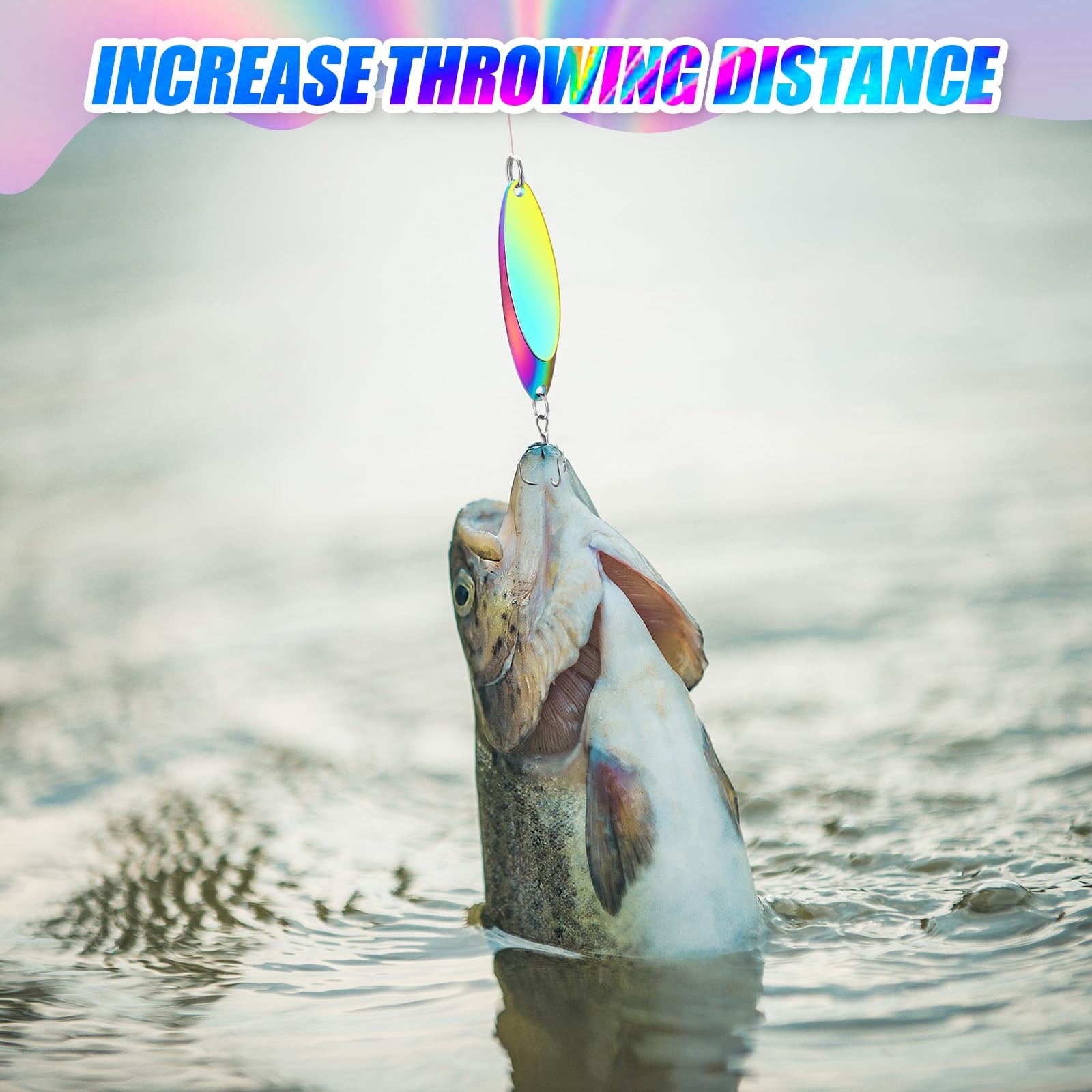 HESTYA 40 Pieces Fishing Lures Spoons as shown in pictures, Holographic  - Image 7