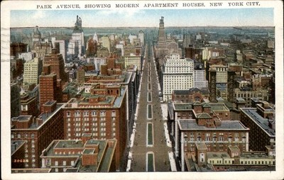 New York City NY Park Avenue c1920s Vintage Postcard