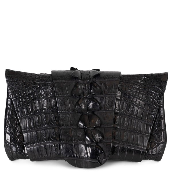 73421 authentique pochette Balmain noir 2017 Croc Tail
