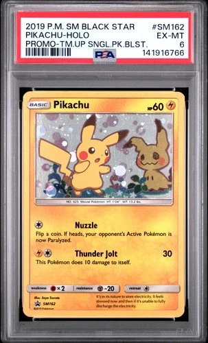2019 POKEMON SM BLACK STAR PROMO TEAM UP SINGLE PACK BLISTERS PIKACHU-HOLO PSA 6
