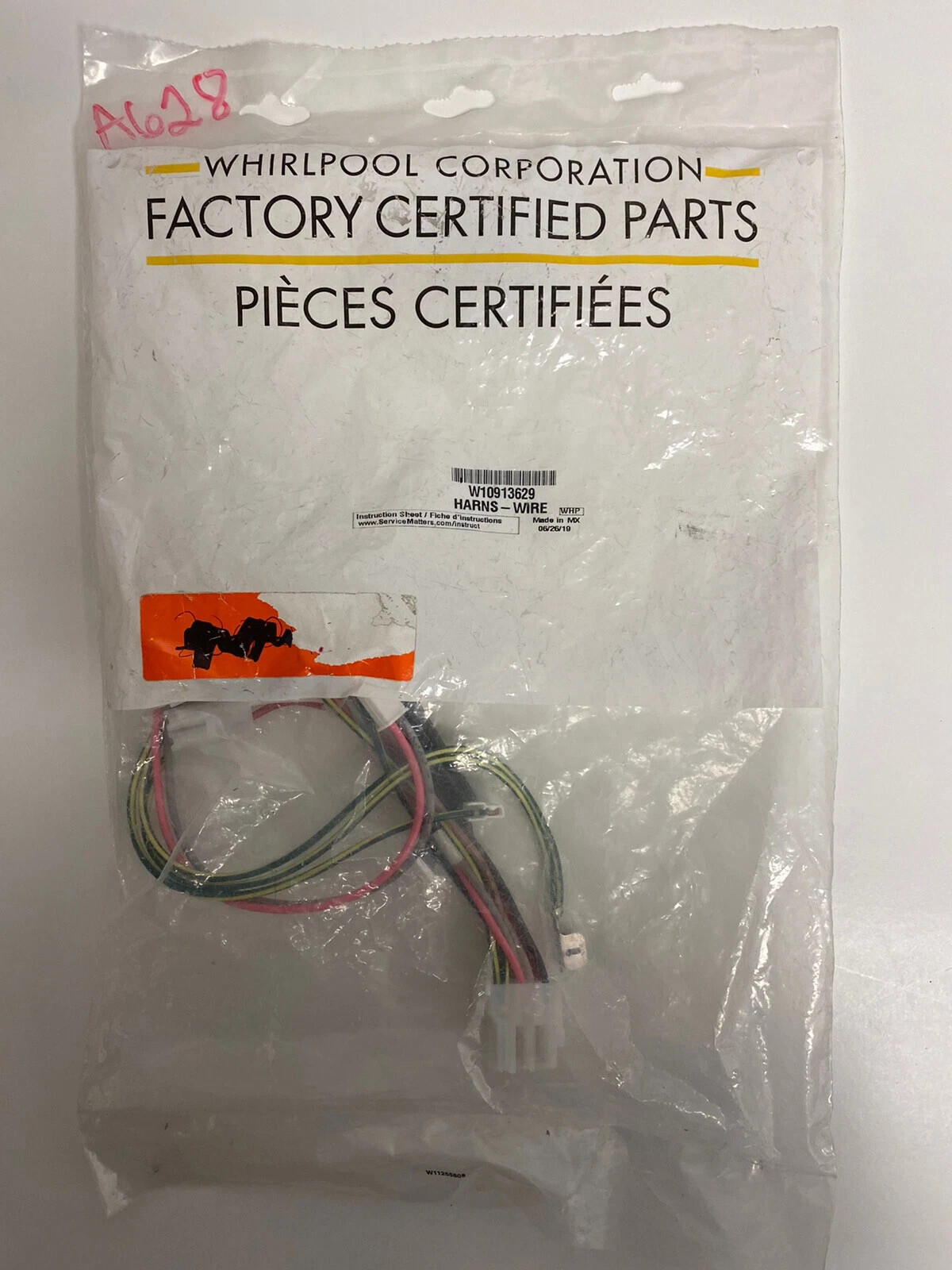 Whirlpool Maytag Refrigerator Wire Harness W10913629 New OEM