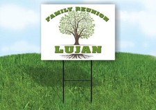 LUJAN FAMILY REUNION GR TREE 18 in x24 in Yard Sign Road Sign with Stand