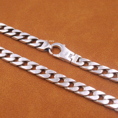 Real S925 Sterling Silver Necklace Man's 7mm Curb Chain Cuban Link 22inch/58-59g - 第 3/7 張圖片