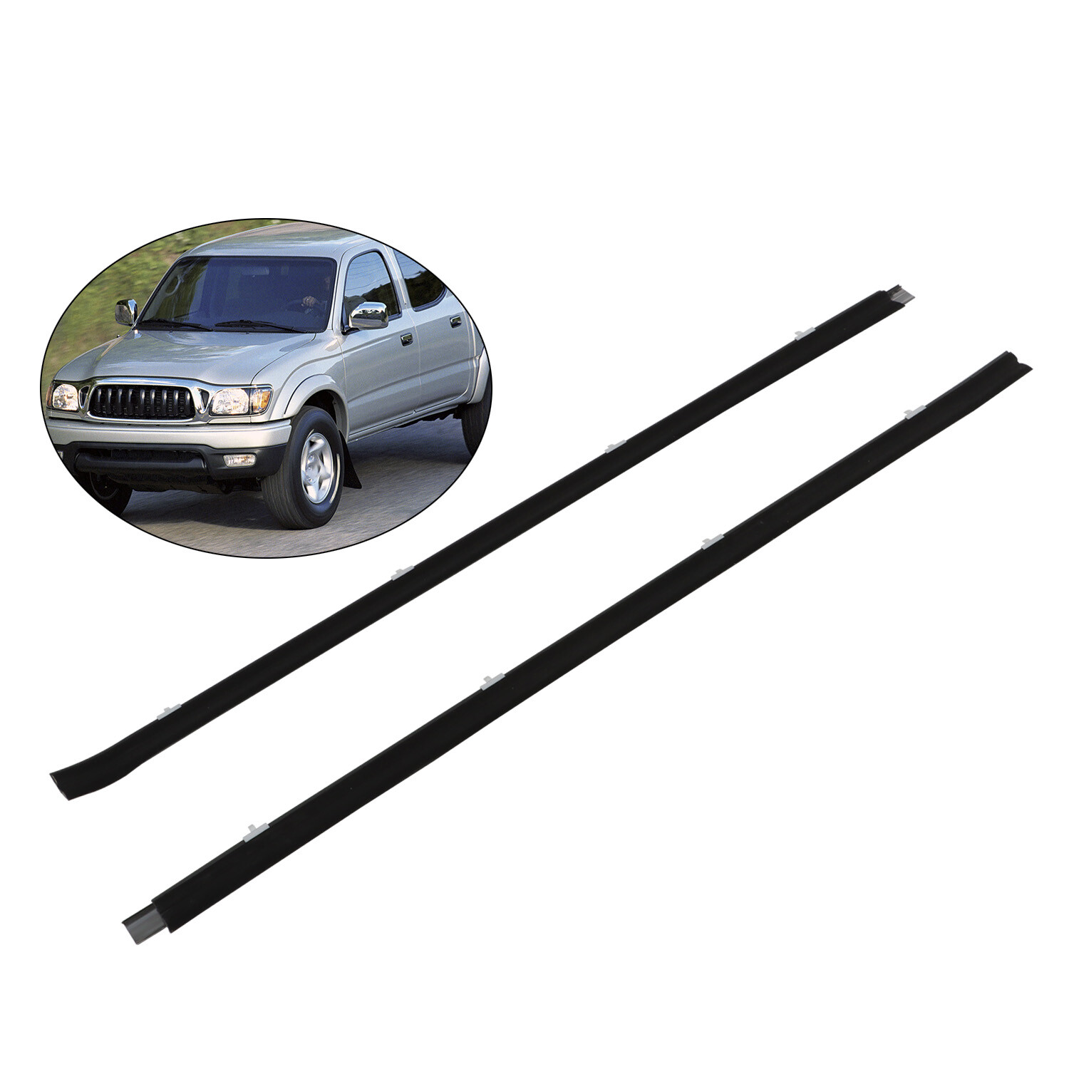 WP685VZ Fit for Toyota Tacoma 1995-2014 2pcs Front Door Window Belt Weatherstrip