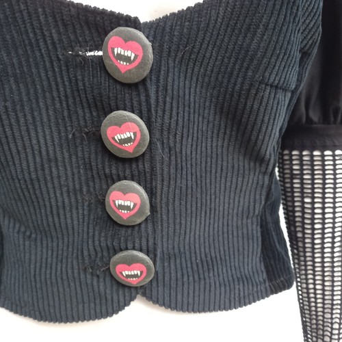 elegant short jacket clothing gothic vampire black velvet luxury iconic fashion - Picture 4 of 24