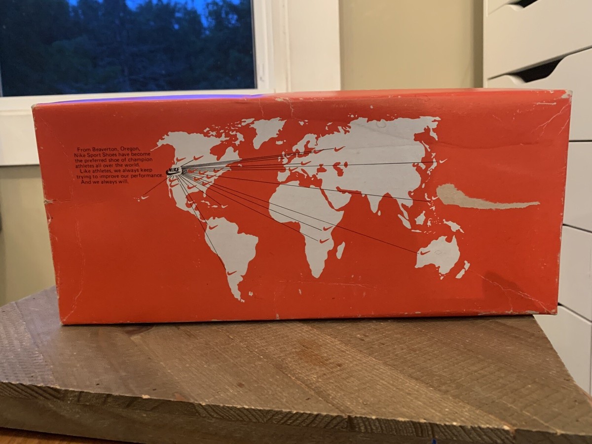 Vintage Nike Orange Shoe BOX ONLY 1780 Oceania World Map Vintage Nike Orange Shoe BOX ONLY 1780 Oceania World Map