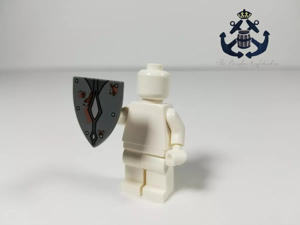 Lego Hobbit Shield Triangular Silver Studs 3846pb037 For Set 79008 Pirate Ship