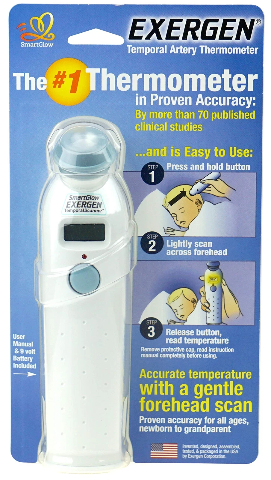 Red Temporal Artery Forehead Thermometer Accurate Safe for Children Hospitals