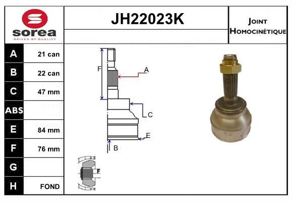 Joint d'arbre de transmission SNRA JH22023K pour CITROËN C15 Camionnette