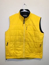 Simms Fishing Vest Yellow Medium Broken Zipper