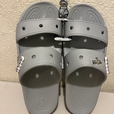 Crocs Unisex Sandals Slides Size 10-Men Size 12-Women Gray