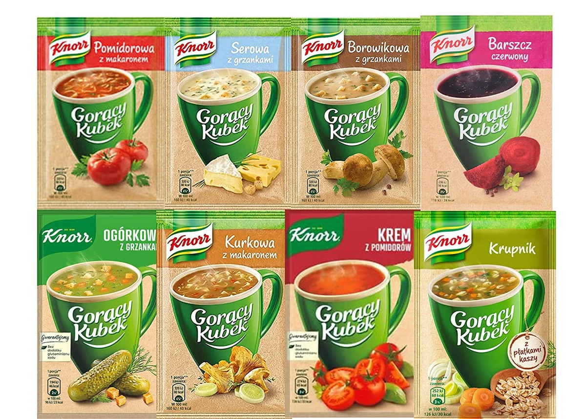 Knorr Goracy Kubek Instant Soup in a Cup Variety Pack of 8 Soups Randomly Chosen