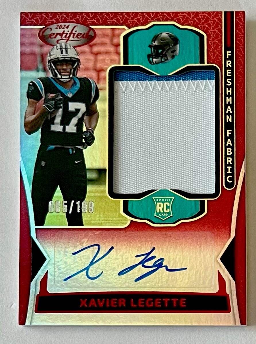 2024 Certified Xavier Legette Freshman Fabric Mirror Red /199 Auto #FMS-XLE