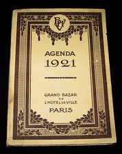 AGENDA 1921 BHV PARIS AVEC LE RARE BUVARD BAZAR HOTEL VILLE CALENDRIER ÉVÈNEMENT