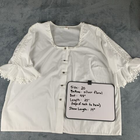 VTG Austrian Folk-wear Dirndl BLOUSES White Cotton blend/Lace Ethnic Oktoberfest - Picture 32 of 37