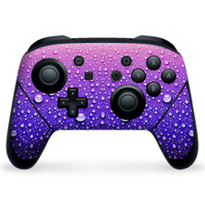 Nintendo Switch Pro Controller Skin Decal Vinyl Wrap - waterdrops on purple