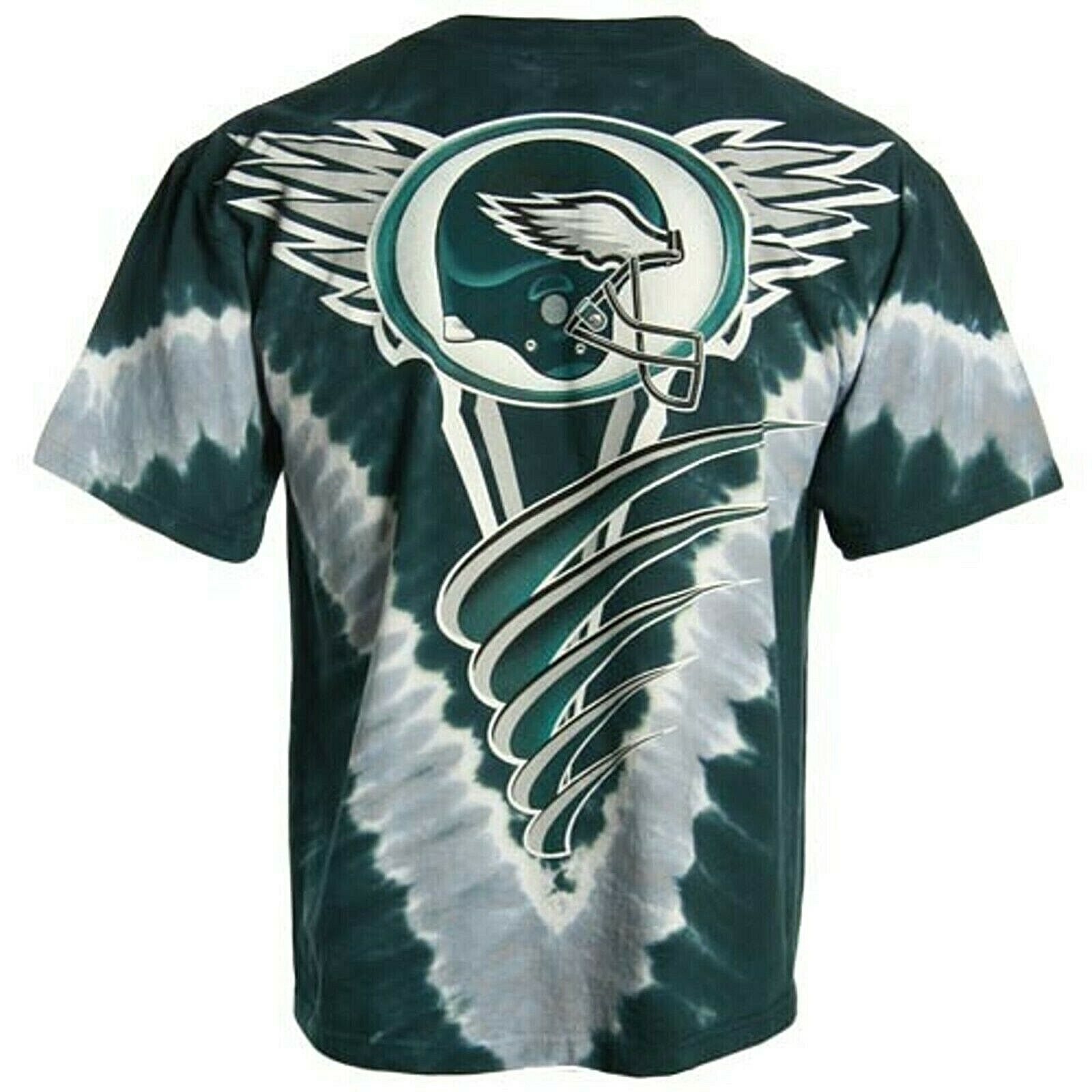 PHILADELPHIA EAGLES OFFICIAL NFL LIQUID BLUE V TIE DYE VICTORY LOGO