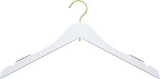 100 piece Wooden Bridal Reinforced Shirt Hanger, 17" - High Gloss White