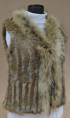 Pelz Pelzweste Fellweste Strickweste Echt Fell Kaninfell Weste