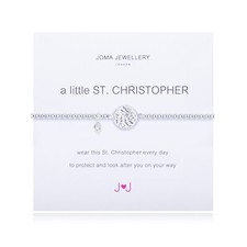 Joma Jewellery Silver Plated Beaded Bracelet A Little ST CHRISTOPHER + Gift Bag