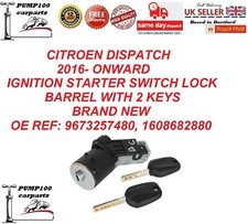 IGNITION FOR CITROEN DISPATCH 2016-ON STARTER SWITCH LOCK  BARREL LOCK & 2 KEYS