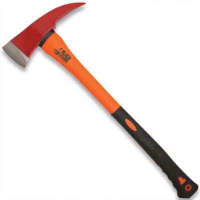 Black Legion Firefighter Axe, Striking Red Axe Head, Back Spike, 23 1/2'' Overall