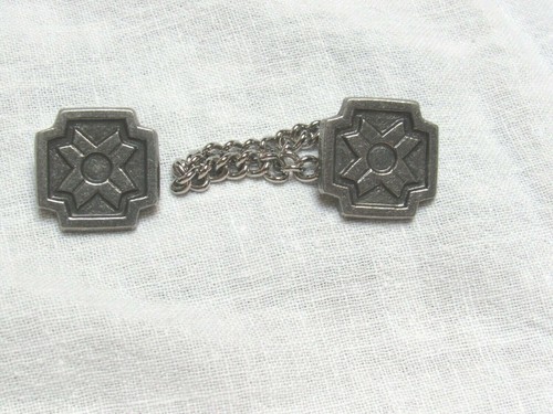 Vintage 4 Sets Chained Maltese Cross Buttons Pewter Color Metal for Uniforms? - Picture 3 of 7