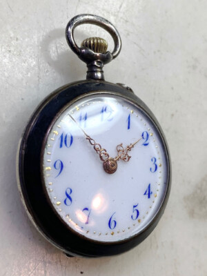 Antique REMONTOIR CYLINDRE 10 Rubis 800 Silver Pocket Watch. RARE