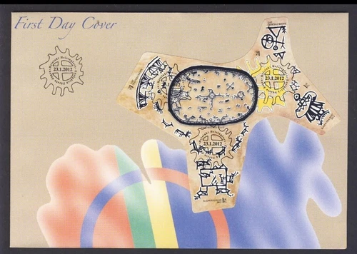 Finland - "SAMI CULTURE ~   SHAMANIC CEREMONIAL DRUM" Odd-Shaped MS FDC 2012