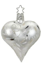 Inge Glas  Heart Delights white matt 3" 20158T040 German NEW w/FREE Gift Box