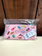Girl Scouts Pink Print Logo Zippered Pencil Case, New In Bag