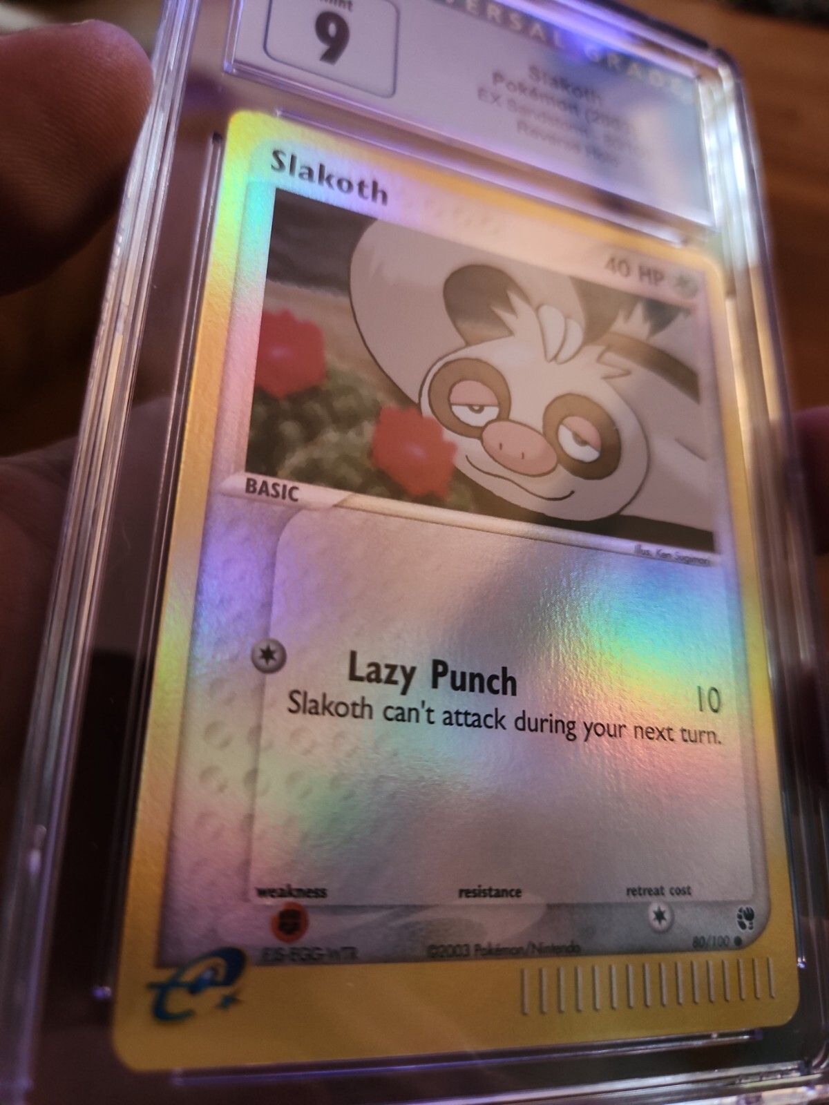 CGC 9 Slakoth - EX Sandstorm 80/100 - Reverse Holo eReader Pokemon Card PSA