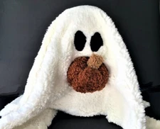 Pottery Barn GUS THE GHOST WITH PUMPKIN Decorative Throw Pillow 4 HALLOWEEN NWT!