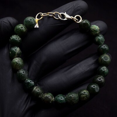 Tolles schillerndes Perlenarmband runde Form Jade 116,00 kt VK 09 E662