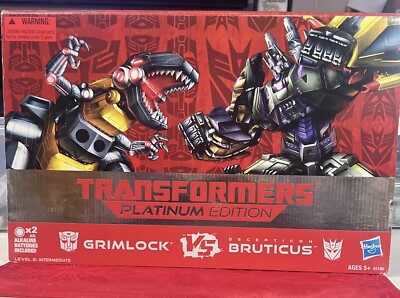 NEW Hasbro Transformers Platinum Edition GRIMLOCK vs BRUTICUS Figure Combaticon