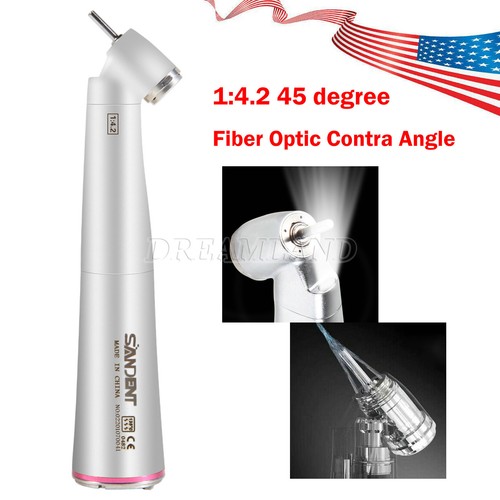 Pieza de mano de fibra óptica dental 1:4.2 contra ángulo canal interno empuje 45° estilo NSK - Imagen 10 de 24