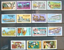 NIGERIA 1973 superb part set of 15 MNH mint stamps to 50K - no faults perfect.