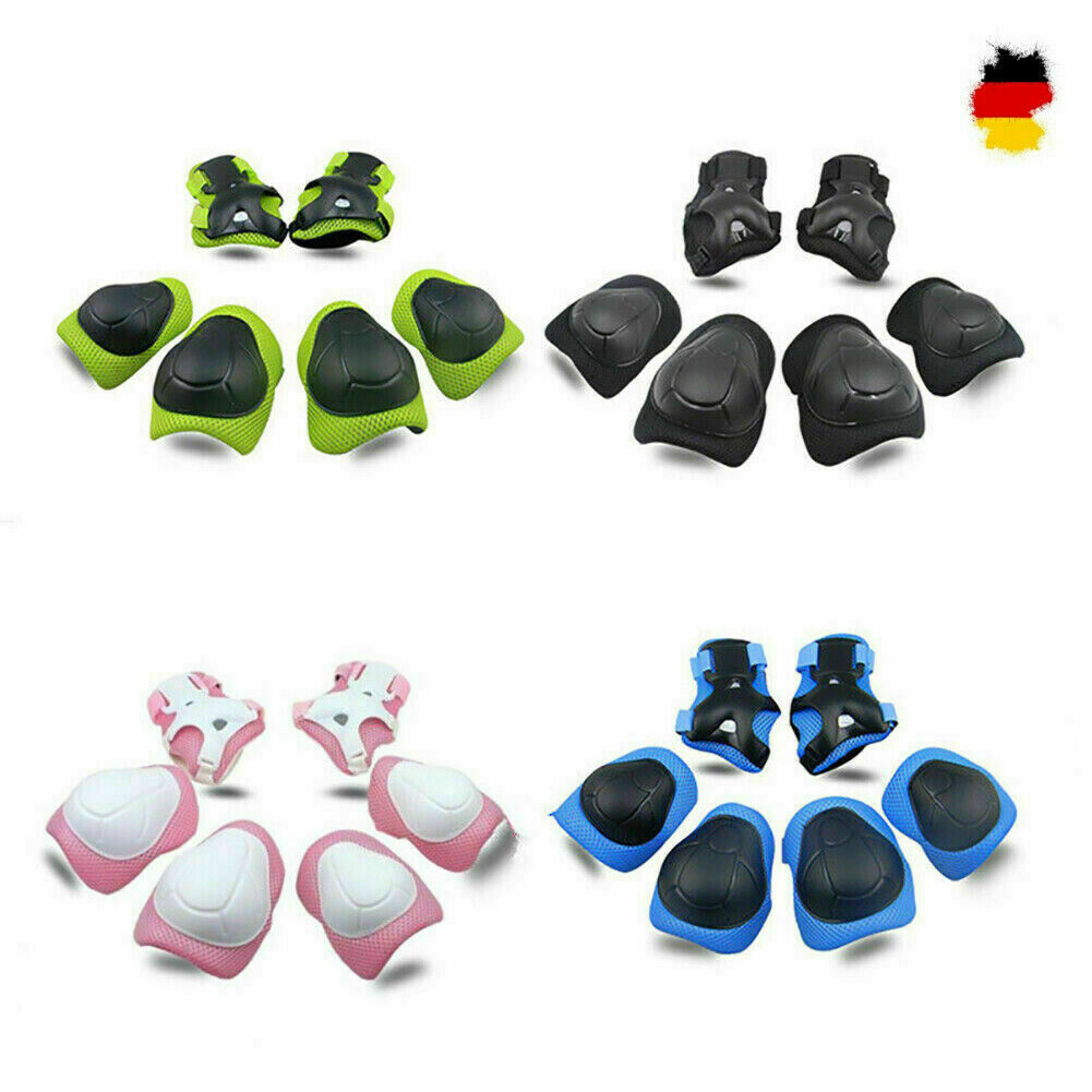 6Stk Kinder Protektoren Knieschoner Ellenbogenschützer Handgelenkschoner Schutz