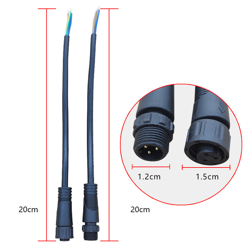 Waterproof Cable Connector Plug M12 2/3/4/5Pin Male & Female Rainproof ...