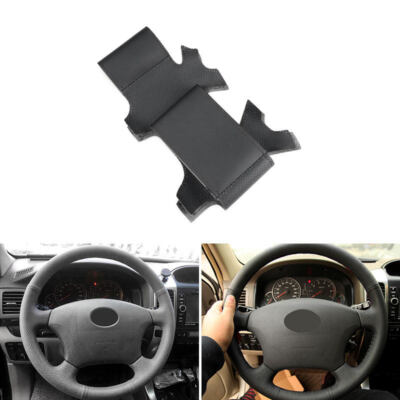 All Black Hand Sewn Steering Wheel Cover Fit For Toyota Land Cruiser Prado 120