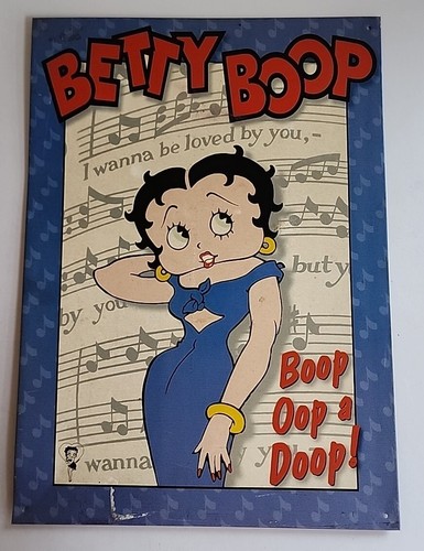 BETTY BOOP - BOOP OOP A DOOP! CLASSIC "I WANNA BE LOVED BY YOU" METAL TIN SIGN
