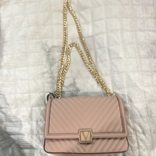 Victoria  s Secret Blush Pink Quilted Chain Strap Shoulder Bag Gold Hardware