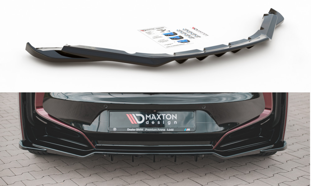 Diffuseur Arrière de Luxe Maxton Noir Brillant pour Châssis BMW i8 Premium