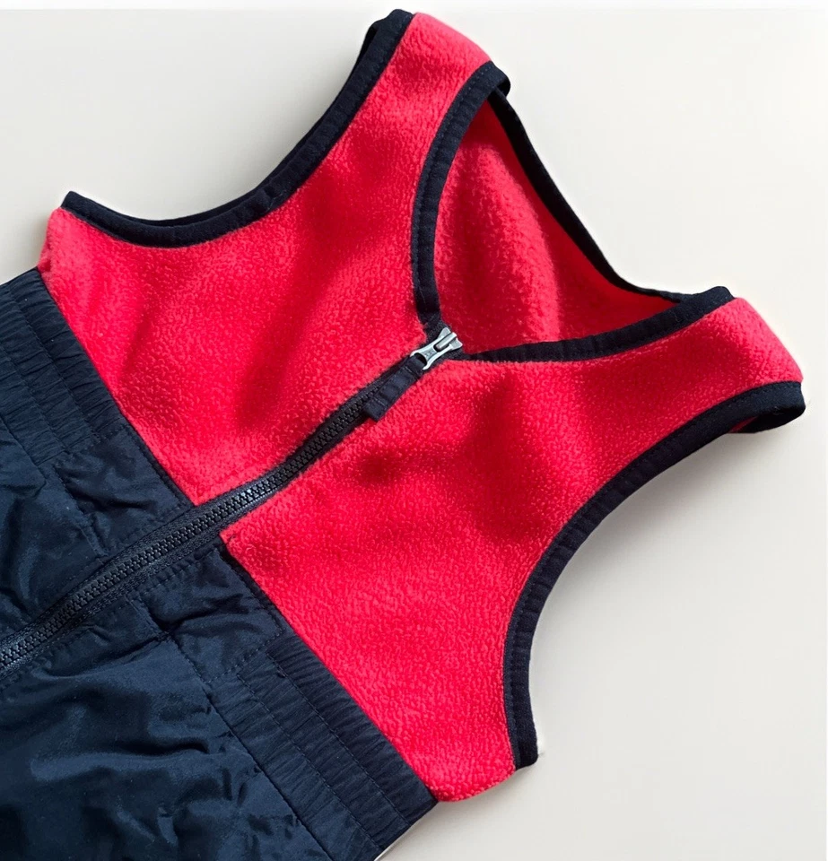 Columbia Bebé Talla 12 Meses Pantalones de Nieve Baberos Ajustables Negro Rojo Polar Top Foto 2 de 4