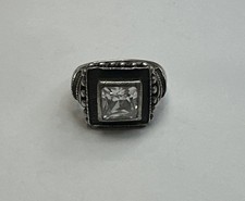 Vintage 925 Sterling Silver CZ and Marcasite Ring