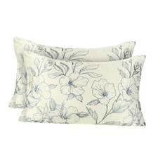 Blue Floral Silk Pillowcases Pack Queen Queen 20"x30" 2 Vintage Floral-1
